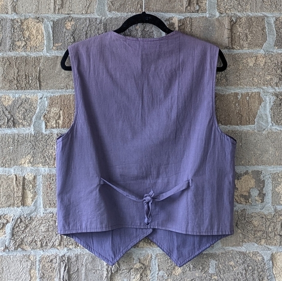 VTG 80s Silver Stream Purple Patchwork Animal Vest Size Small - Picture 5 of 7